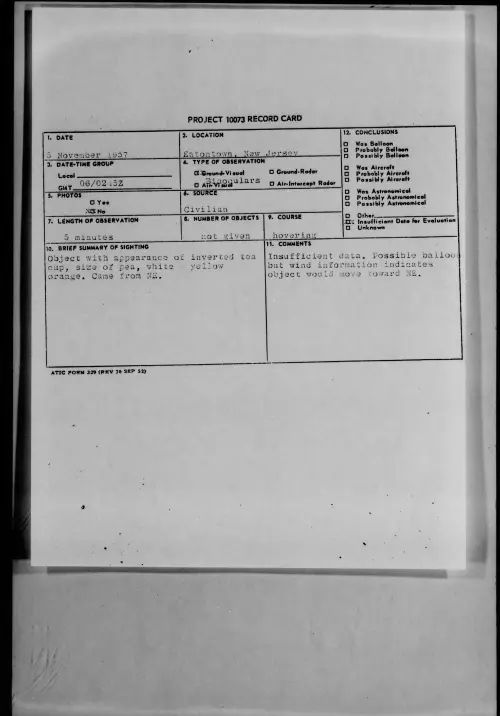 First page of 1957.11 - 7232200 - Eatontown, New Jersey