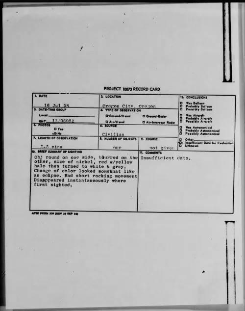 First page of 1958.07 - 8851880 - Oregon City, Oregon
