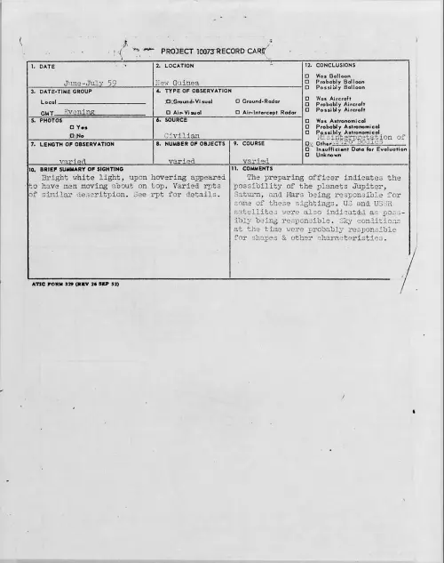 First page of 1959.06 - 8406927 - New Guinea