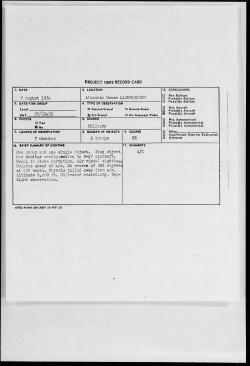 First page of 1954.08 - 8716008 - Atlantic Ocean 4120N-3020W