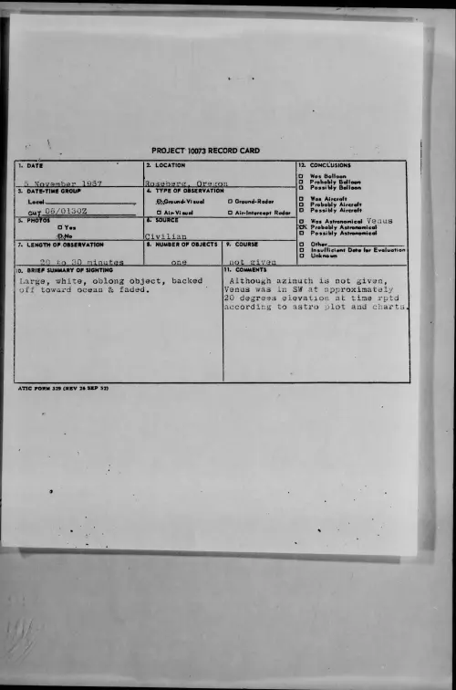 First page of 1957.11 - 7231805 - Roseberg, Oregon