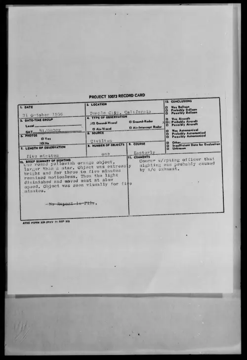 First page of 1956.10 - 7072847 - Temple City, California