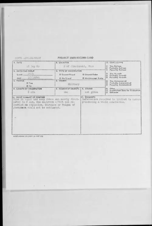 First page of 1960.09 - 8229191 - E of Cincinnati, Ohio