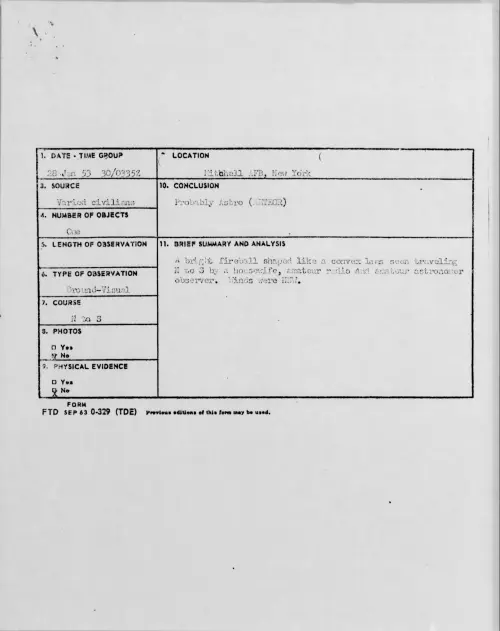 First page of 1953.01 - 9547770 - Mitchell AFB, New York