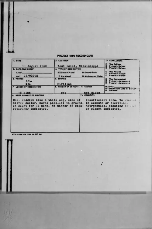 First page of 1958.08 - 8863797 - West Point, Mississippi