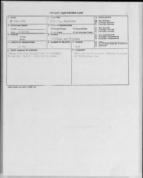 First page of 1954.06 - 8714288 - Franklin, Wisconsin