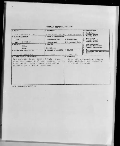 First page of 1957.11 - 6963349 - E of Farmington, New Mexico