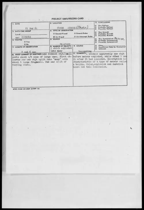 First page of 1961.03 - 8673346 - 5422N 17900E (PACIFIC)