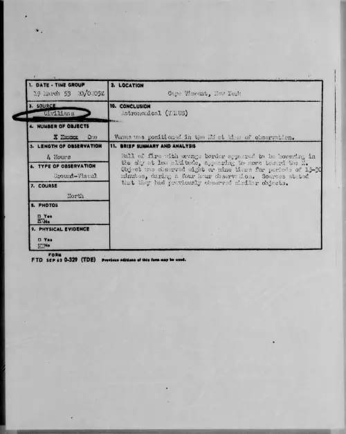First page of 1953.03 - 6384241 - Cape Vincent, New York