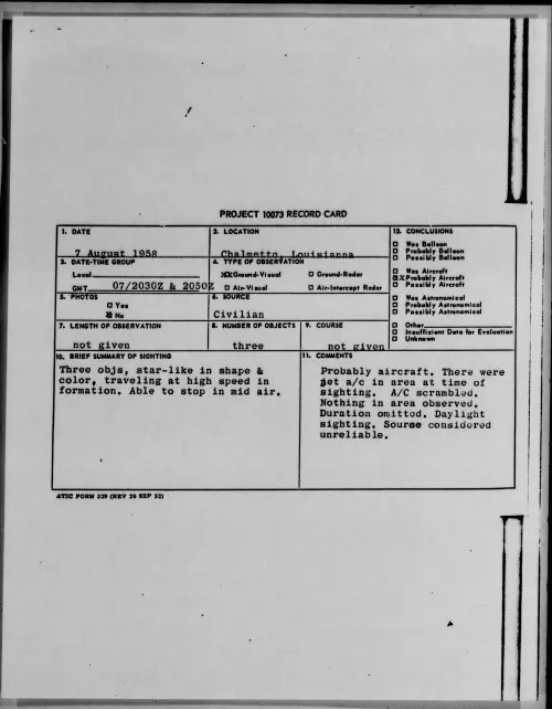 First page of 1958.08 - 8861106 - Chalmette, Louisianna