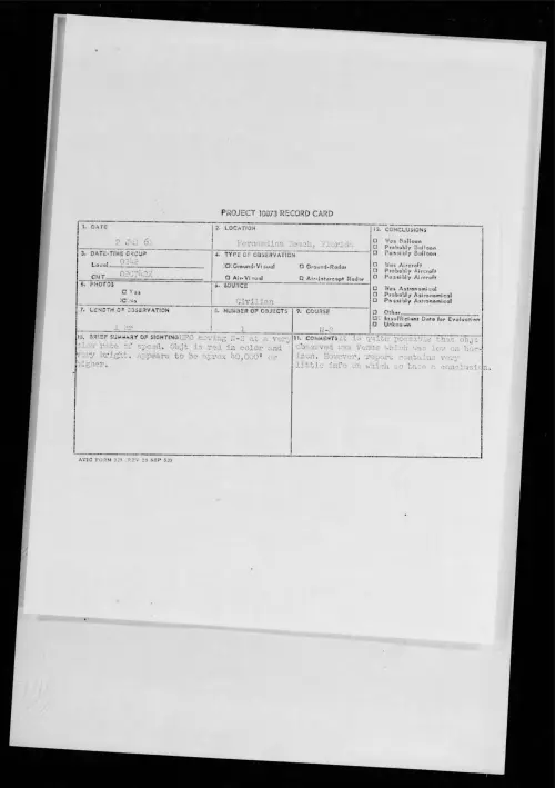 First page of 1961.07 - 8693167 - Fornandina Beach, Florida