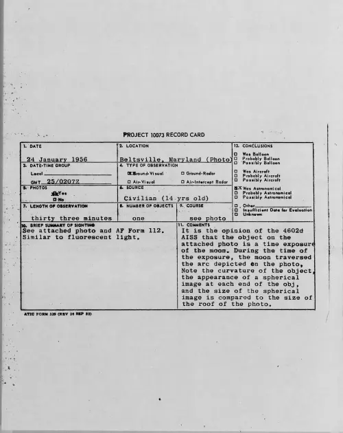 First page of 1956.01 - 7340353 - Beltsville, Maryland