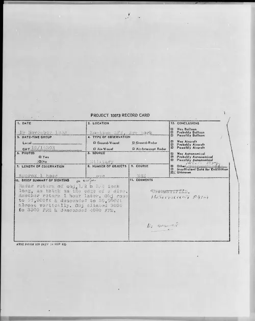 First page of 1958.11 - 7202624 - Montauk, AFS, New York