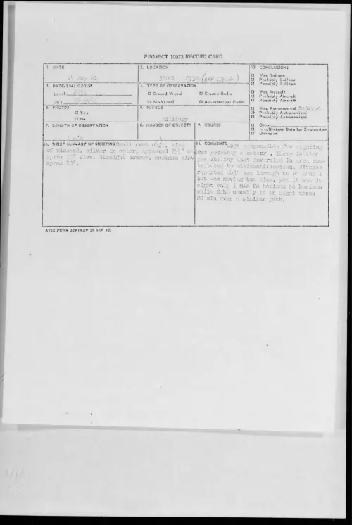 First page of 1961.05 - 8687622 - 3200N 12730W (OFF CALIF)