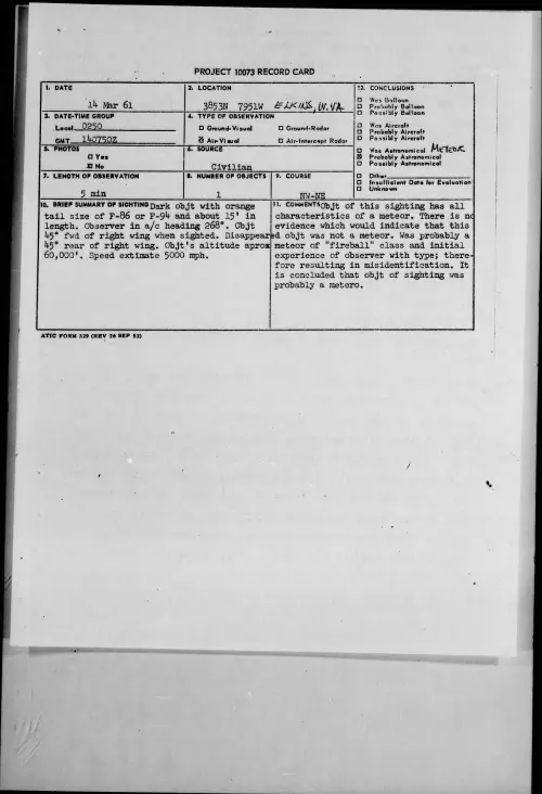 First page of 1961.03 - 8643517 - 3853N 7951W ELKINS, W. VA