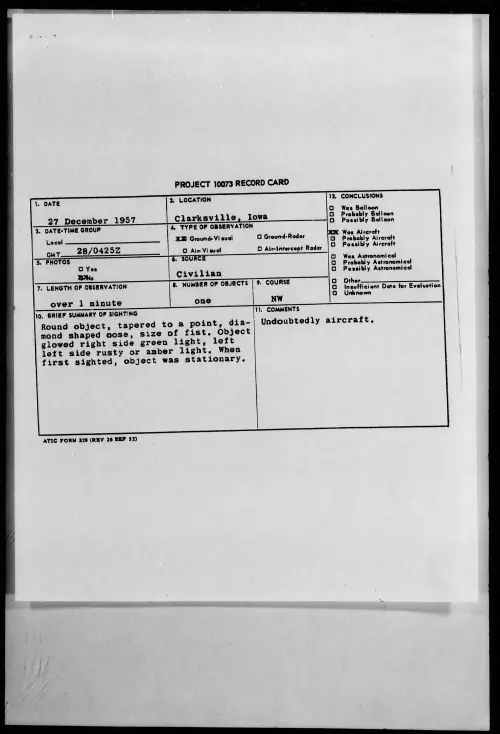 First page of 1957.12 - 6971357 - Clarksville, Iowa