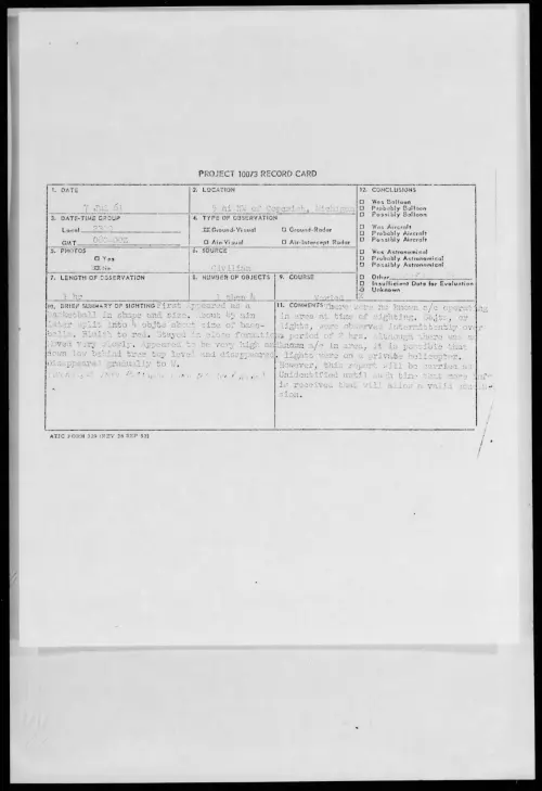 First page of 1961.07 - 8694502 - 5 Mi NW of Copemish, Michigan