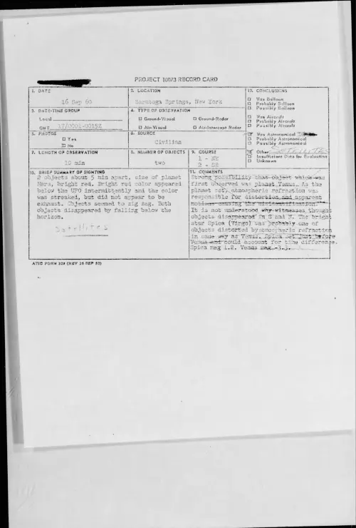 First page of 1960.09 - 8229210 - Saratoga Springs, New York