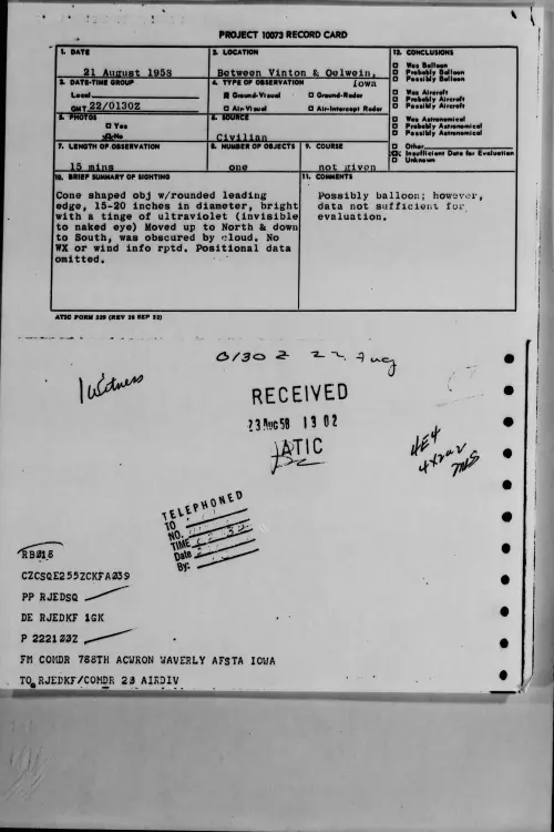 First page of 1958.08 - 8864635 - Between Vinton & Oelwein, Iowa