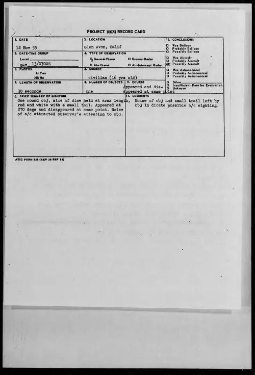 First page of 1955.11 - 7339894 - Glen Avon, Calif