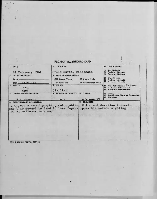 First page of 1956.02 - 7340551 - Grand Maria, Minnesota