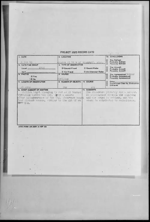 First page of 1959.10 - 6959847 - Approx 13 Mi W Of Woodruff, Wisc