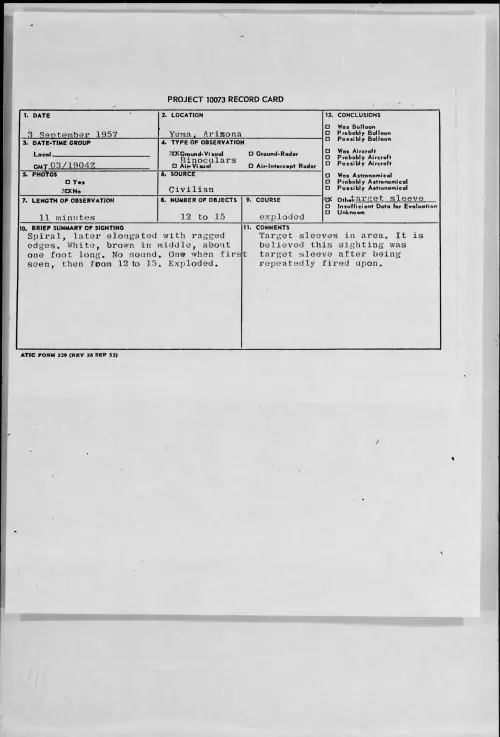 First page of 1957.09 - 7228356 - Yuma, Arizona