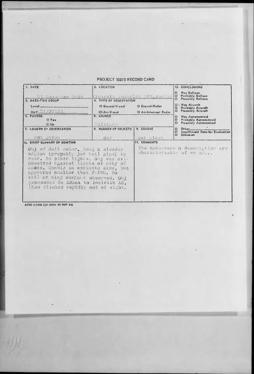 First page of 1958.12 - 7204042 - Vicinity Incirlik AFB, Turkey