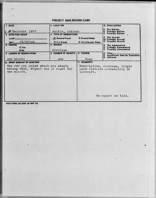 First page of 1957.12 - 6966302 - Austin, Indiana
