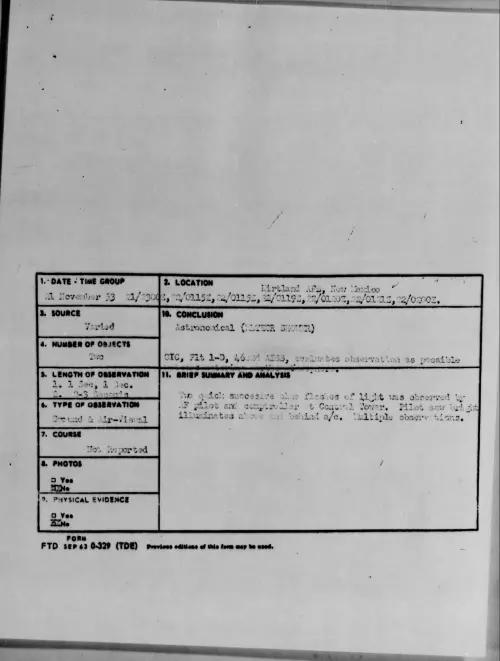 First page of 1953.11 - 6778685 - Kirtland AFB, New Mexico