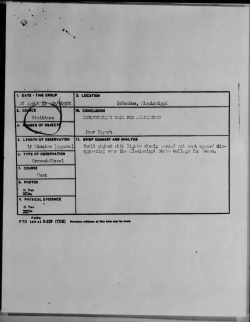 First page of 1953.04 - 6384707 - Columbus, Mississippi