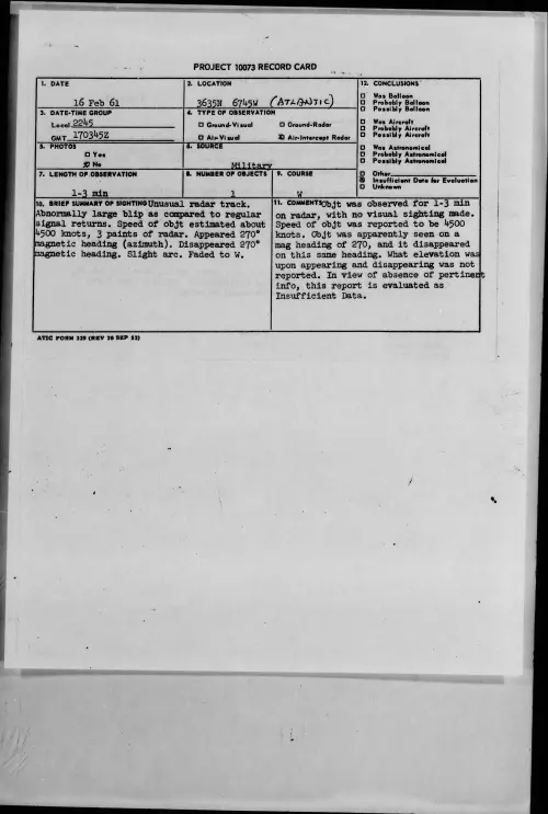 First page of 1961.02 - 8634705 - 3635N 6745W (ATLANTIC.)