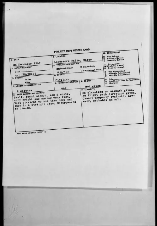 First page of 1957.12 - 6971386 - Livermore Falls, Maine