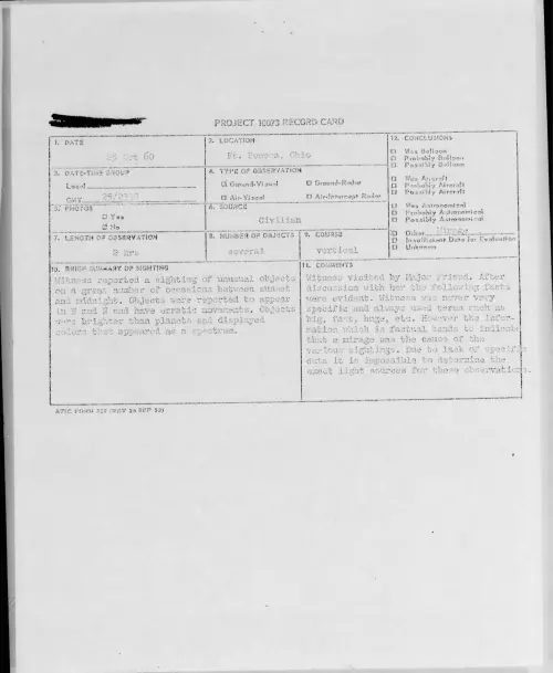 First page of 1960.10 - 8236153 - Ft. Seneca, Ohio
