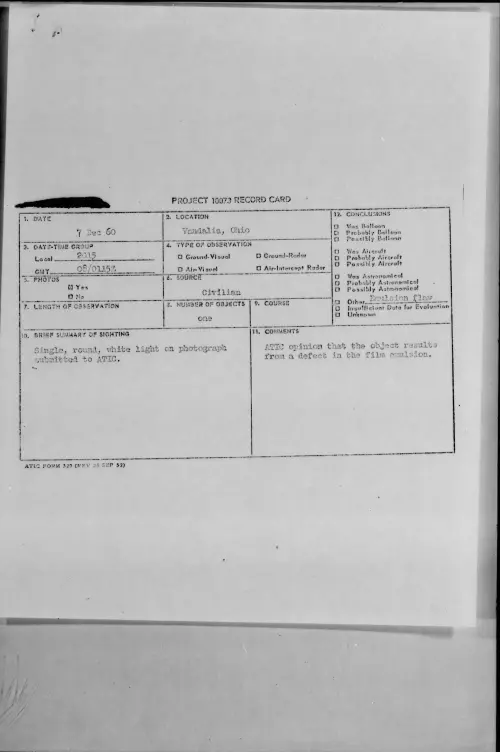 First page of 1960.12 - 8603005 - Vandalia, Ohio
