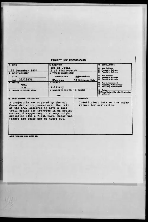 First page of 1957.12 - 6971213 - Sea of Japan E of Vladivostok