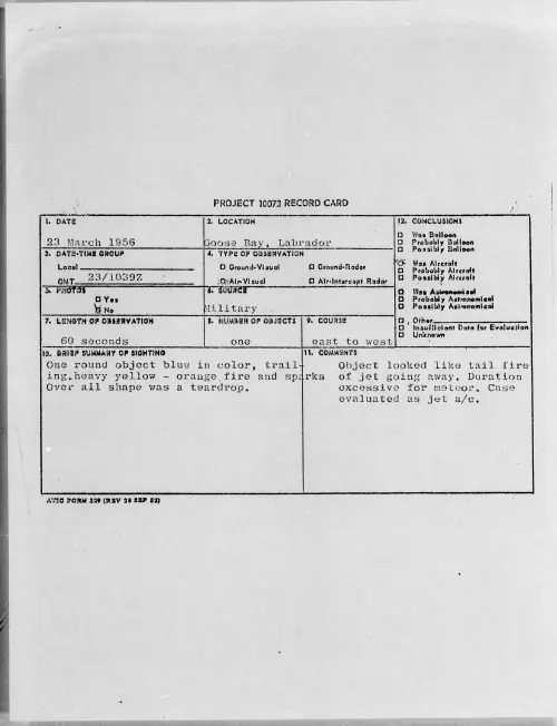 First page of 1956.03 - 6785409 - Goose Bay, Labrador