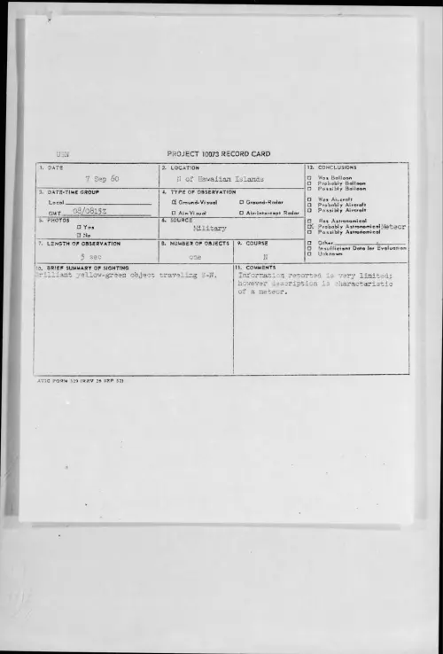 First page of 1960.09 - 8227314 - N of Hawaiian, Islands