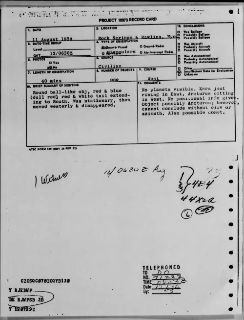 First page of 1958.08 - 8862628 - Rock Springs & Rawlins, Wyo