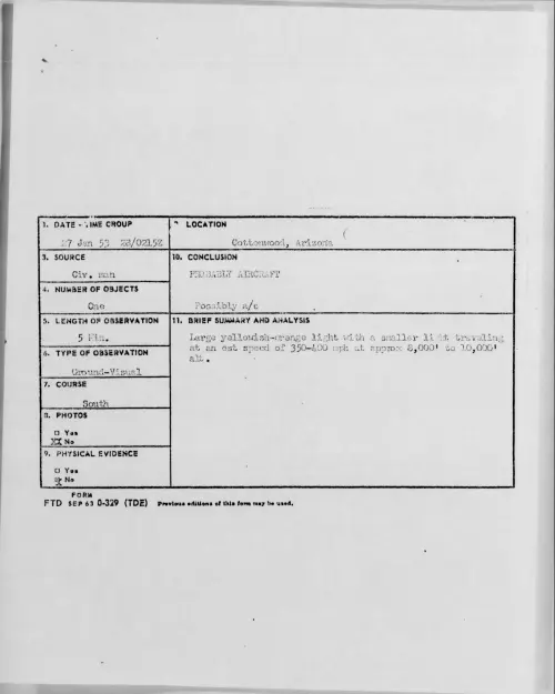 First page of 1953.01 - 9545671 - Cottonwood, Arizona