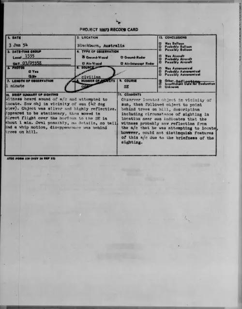 First page of 1954.01 - 6779453 - Blackburn, Australia