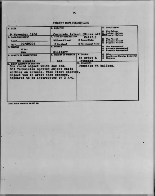 First page of 1956.11 - 7073346 - Coronada Island (Ninas off Calif.)