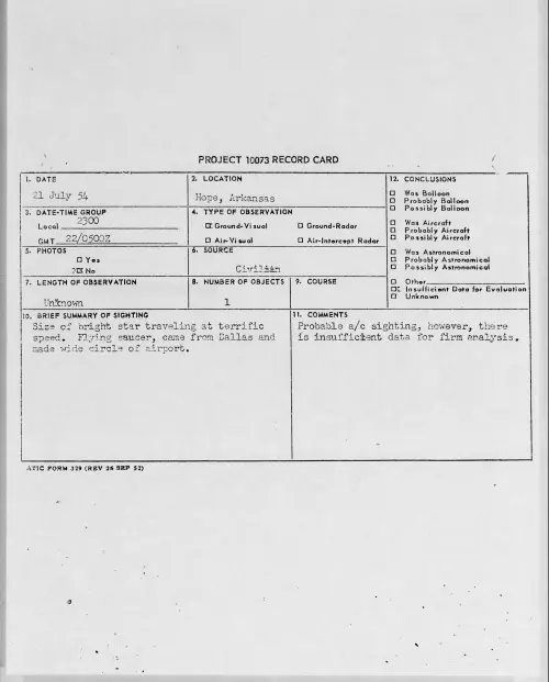 First page of 1954.07 - 8715052 - Hope, Arkansas