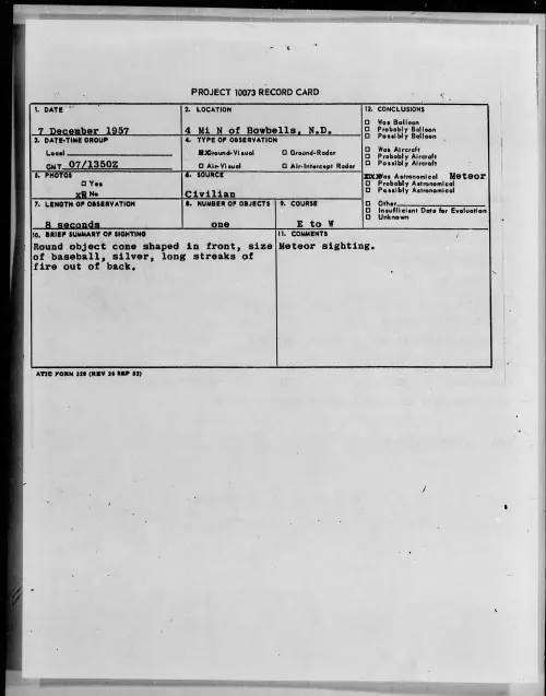 First page of 1957.12 - 6968986 - 4 Mi N of Bowbells, N.D