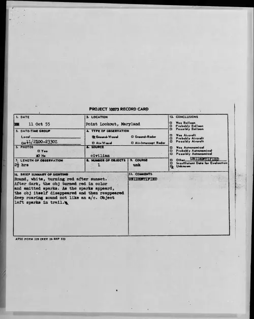 First page of 1955.10 - 7339630 - Point Lookout, Maryland