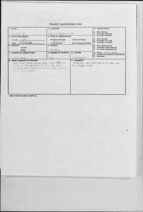 First page of 1959.09 - 8410148 - Maple Heights, Ohio