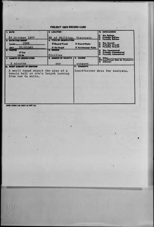 First page of 1957.10 - 6973272 - NE of Phillips, Wisconsin