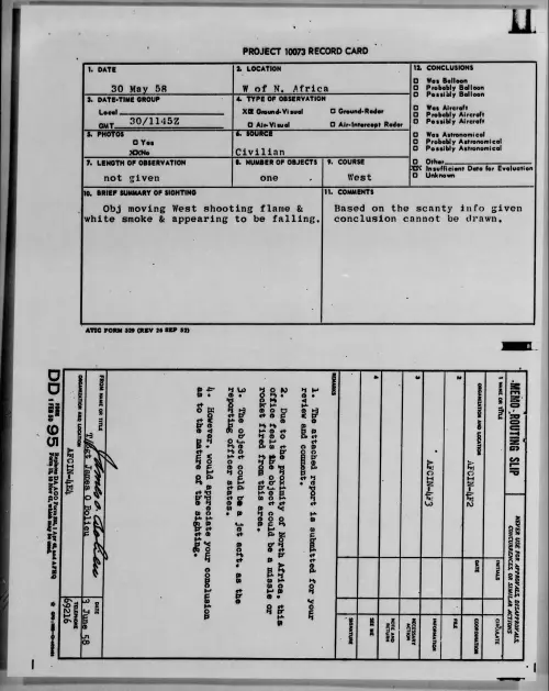 First page of 1958.05 - 8845851 - W Of N. Africa