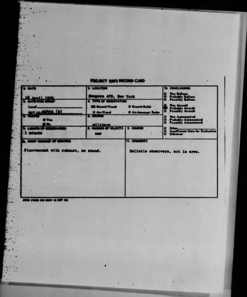 First page of 1954.04 - 6781189 - Sampson AFB, New York
