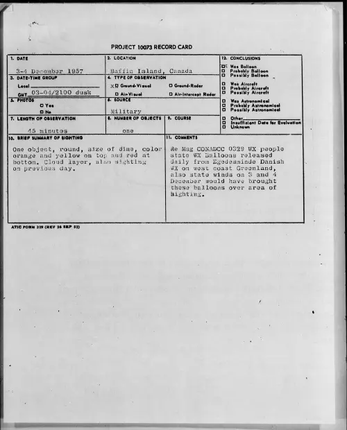 First page of 1957.12 - 6967683 - Baffin Island, Canada